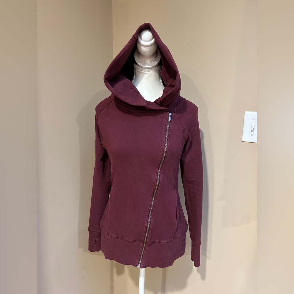 Nike Asymmetric Zip Hooded Sweatshirt - Burgundy